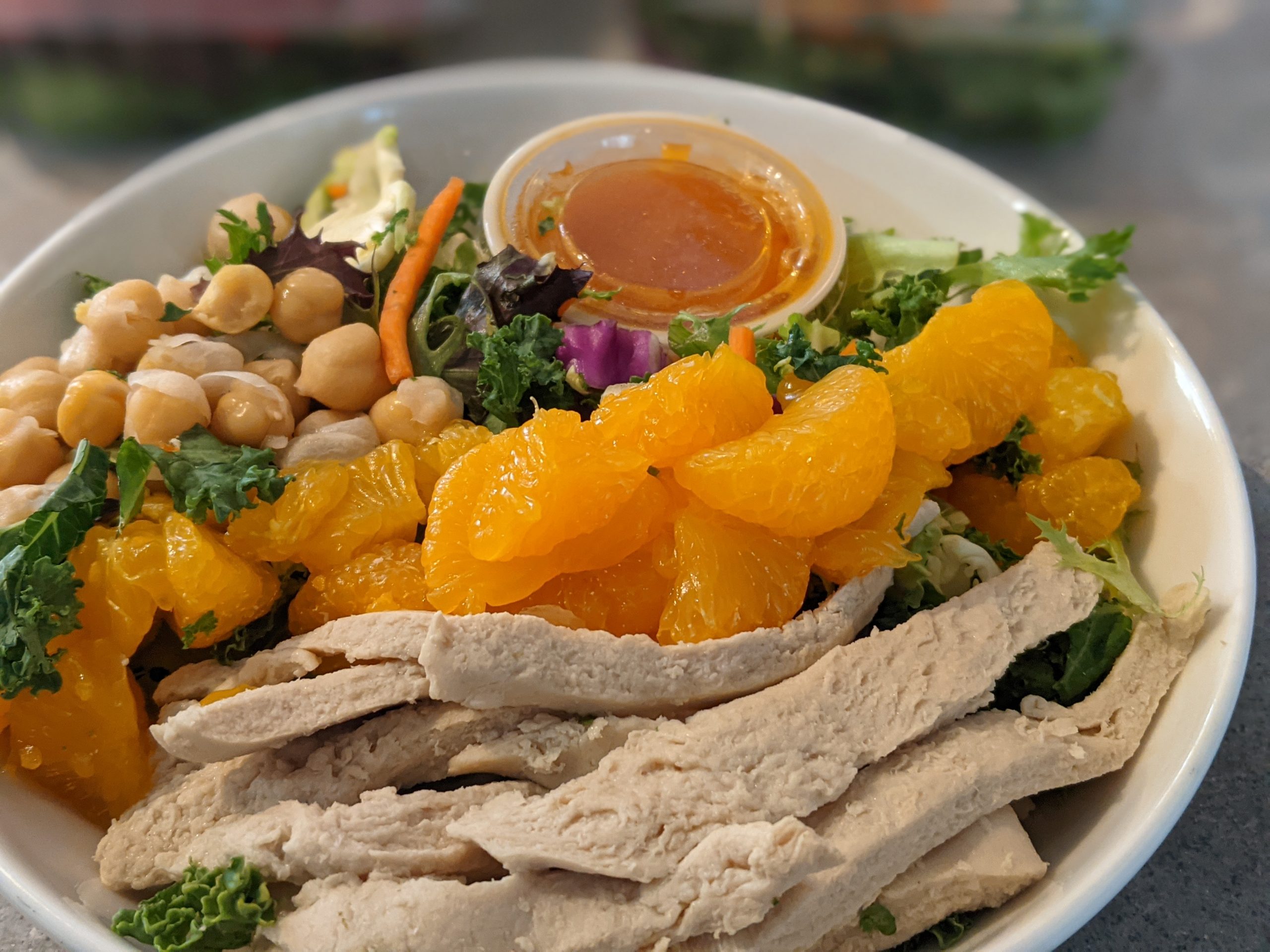 CrossRoads Orange Chopped Salad with Vegan Chicken