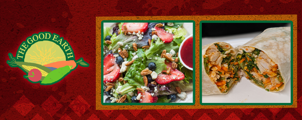 The Good Earth serves fresh made-to-order salads and wraps.